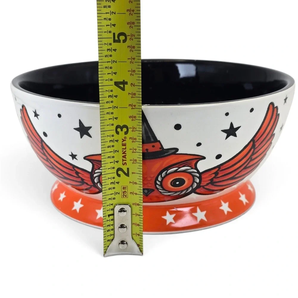 Johanna Parker Halloween Owl Candy Bowl Witch Hat Flying Owl Dish